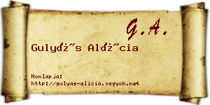 Gulyás Alícia névjegykártya